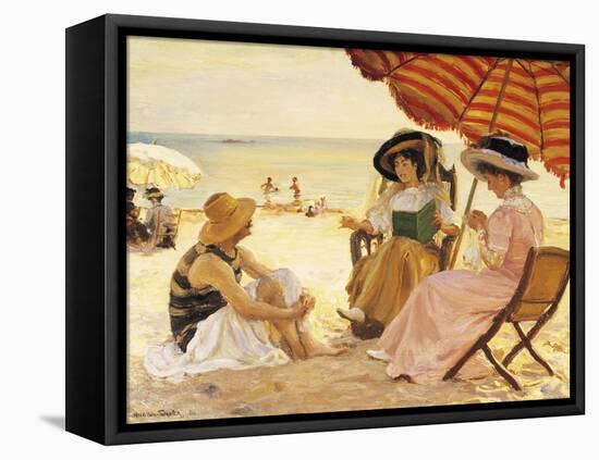 The Beach-Alfred Victor Fournier-Framed Premier Image Canvas