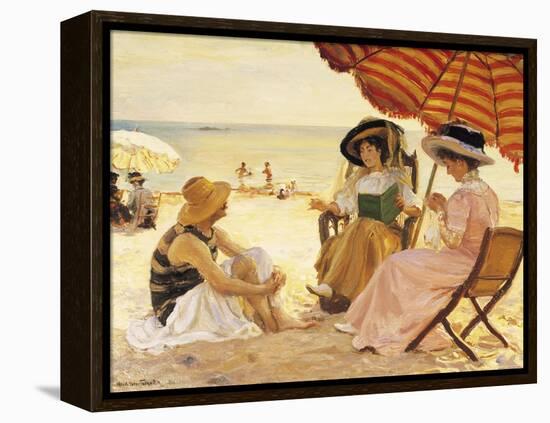 The Beach-Alfred Victor Fournier-Framed Premier Image Canvas