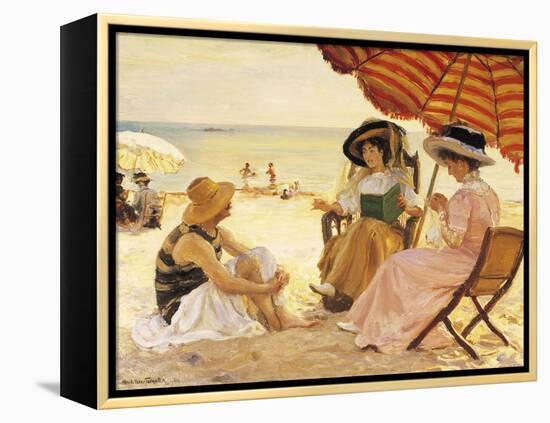 The Beach-Alfred Victor Fournier-Framed Premier Image Canvas