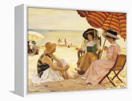 The Beach-Alfred Victor Fournier-Framed Premier Image Canvas