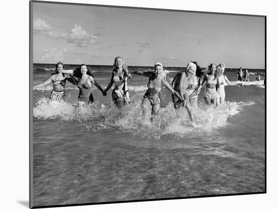 The Beachcomber Girls Who Work Night Clubs are Hanging Out at Beach in the Daytime-Allan Grant-Mounted Photographic Print