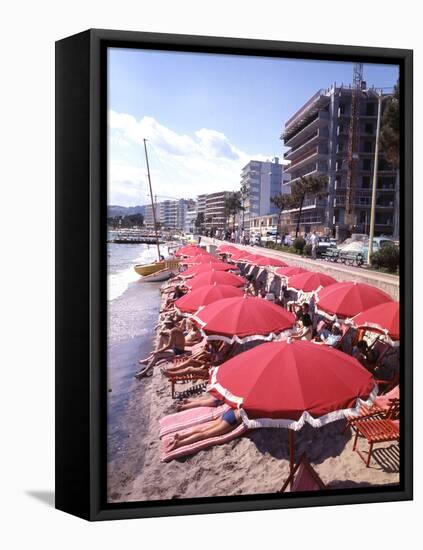 The Beachfront at Esterel Plage in Juan Les Pins on the French Riviera, France-Ralph Crane-Framed Premier Image Canvas