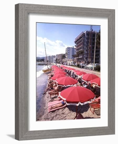 The Beachfront at Esterel Plage in Juan Les Pins on the French Riviera, France-Ralph Crane-Framed Photographic Print