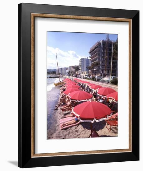 The Beachfront at Esterel Plage in Juan Les Pins on the French Riviera, France-Ralph Crane-Framed Photographic Print