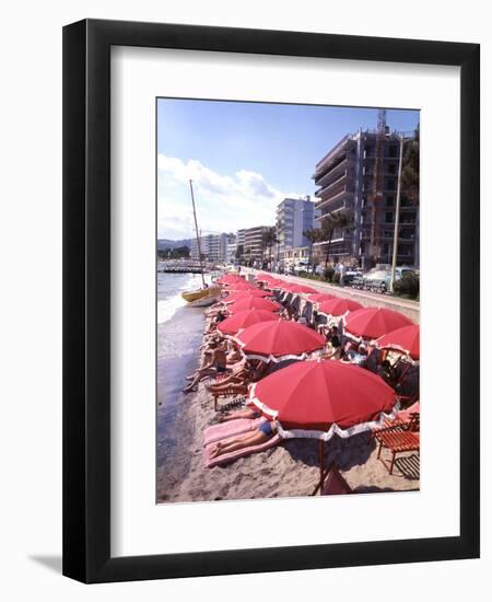 The Beachfront at Esterel Plage in Juan Les Pins on the French Riviera, France-Ralph Crane-Framed Photographic Print