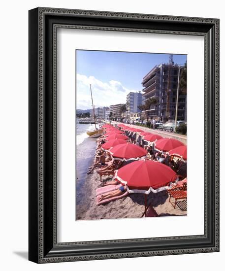 The Beachfront at Esterel Plage in Juan Les Pins on the French Riviera, France-Ralph Crane-Framed Photographic Print