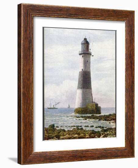 The Beachy Head Lighthouse Stands on Rocks Offshore Below the Celebrated Cliffs-null-Framed Photographic Print