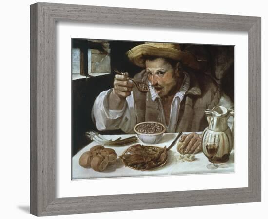 The Bean Eater, 1583-1585-Annibale Carracci-Framed Giclee Print