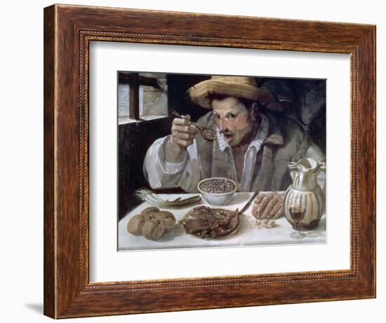 The Bean Eater, 1584-85-Annibale Carracci-Framed Giclee Print