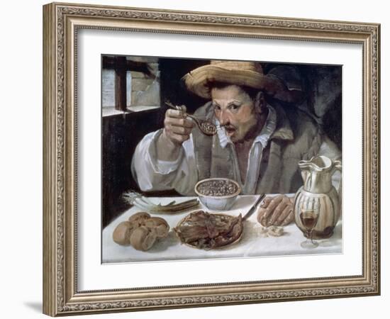 The Bean Eater, 1584-85-Annibale Carracci-Framed Giclee Print