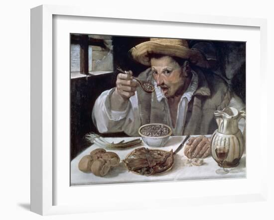 The Bean Eater, 1584-85-Annibale Carracci-Framed Giclee Print