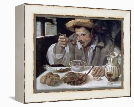 The Bean Eater, 1584-85-Annibale Carracci-Framed Premier Image Canvas