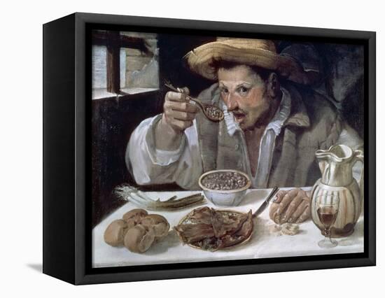 The Bean Eater, 1584-85-Annibale Carracci-Framed Premier Image Canvas