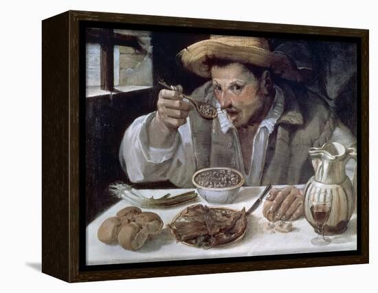 The Bean Eater, 1584-85-Annibale Carracci-Framed Premier Image Canvas