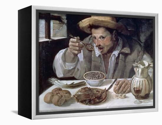 The Bean Eater, 1584-85-Annibale Carracci-Framed Premier Image Canvas