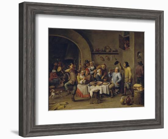 The Bean King (The Feast of the Bean Kin)-David Teniers the Younger-Framed Giclee Print