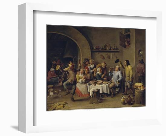 The Bean King (The Feast of the Bean Kin)-David Teniers the Younger-Framed Giclee Print