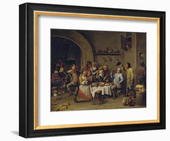 The Bean King (The Feast of the Bean Kin)-David Teniers the Younger-Framed Giclee Print