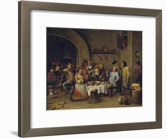 The Bean King (The Feast of the Bean Kin)-David Teniers the Younger-Framed Giclee Print