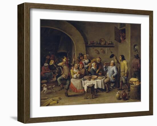 The Bean King (The Feast of the Bean Kin)-David Teniers the Younger-Framed Giclee Print