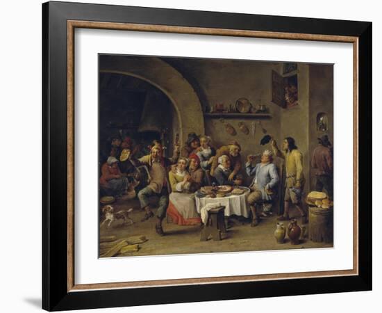 The Bean King (The Feast of the Bean Kin)-David Teniers the Younger-Framed Giclee Print