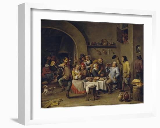 The Bean King (The Feast of the Bean Kin)-David Teniers the Younger-Framed Giclee Print