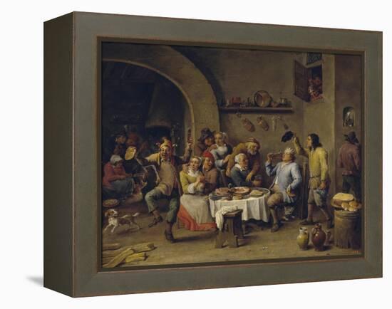 The Bean King (The Feast of the Bean Kin)-David Teniers the Younger-Framed Premier Image Canvas