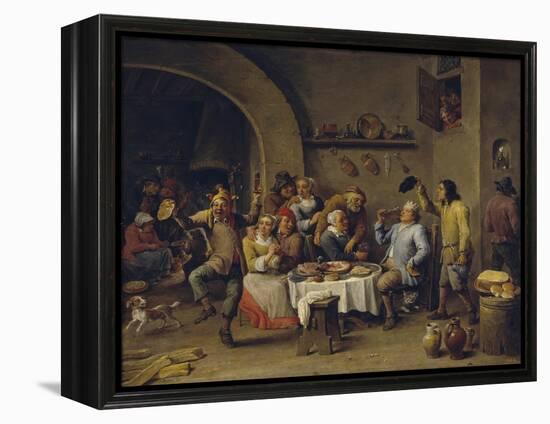 The Bean King (The Feast of the Bean Kin)-David Teniers the Younger-Framed Premier Image Canvas