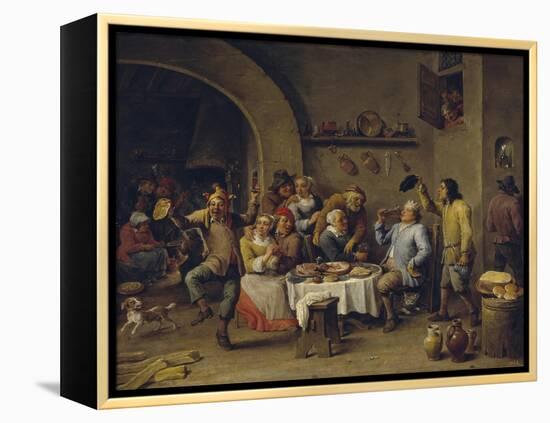 The Bean King (The Feast of the Bean Kin)-David Teniers the Younger-Framed Premier Image Canvas