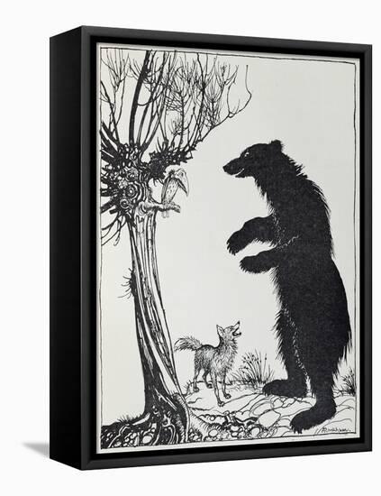 The Bear and the Fox, Illustration from 'Aesop's Fables', Published by Heinemann, 1912-Arthur Rackham-Framed Premier Image Canvas