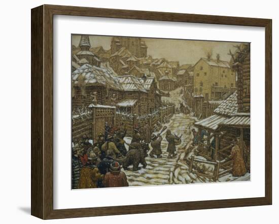 The Bear Trainers, Old Moscow, 1911-Appolinari Mikhaylovich Vasnetsov-Framed Giclee Print