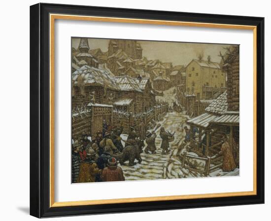 The Bear Trainers, Old Moscow, 1911-Appolinari Mikhaylovich Vasnetsov-Framed Giclee Print