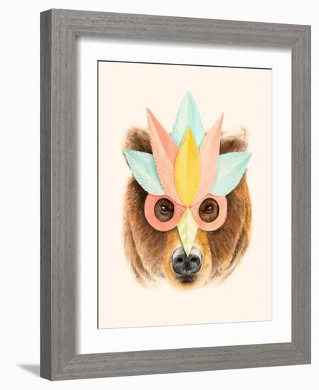 The Bear with the Paper Mask-Florent Bodart-Framed Giclee Print