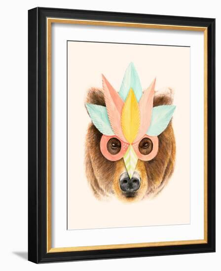 The Bear with the Paper Mask-Florent Bodart-Framed Giclee Print