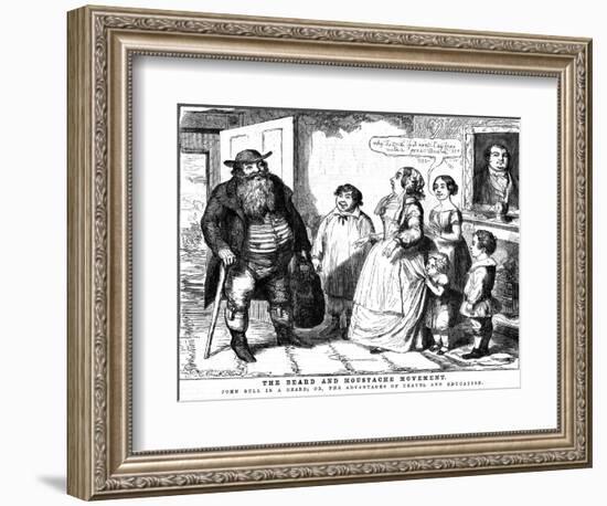 'The Beard and Moustache Movement', 1854-George Cruikshank-Framed Giclee Print