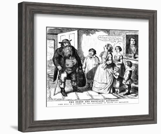 'The Beard and Moustache Movement', 1854-George Cruikshank-Framed Giclee Print