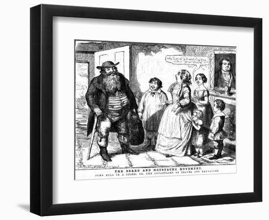 'The Beard and Moustache Movement', 1854-George Cruikshank-Framed Giclee Print