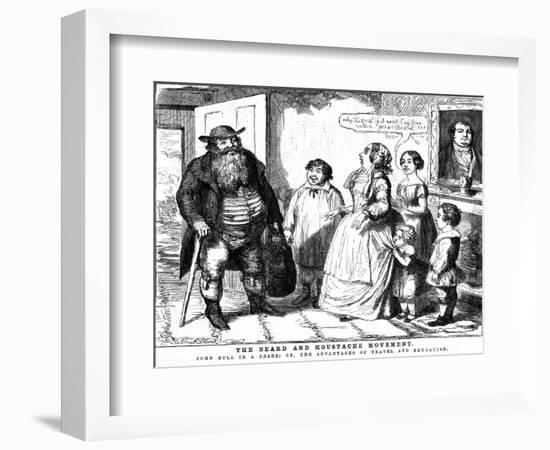 'The Beard and Moustache Movement', 1854-George Cruikshank-Framed Giclee Print