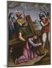 The Bearing of the Cross, Simon of Cyrene Helps Jesus-Spanish School-Mounted Giclee Print