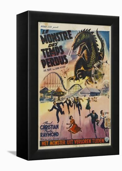 The Beast From 20,000 Fathoms, Belgian Movie Poster, 1953-null-Framed Stretched Canvas