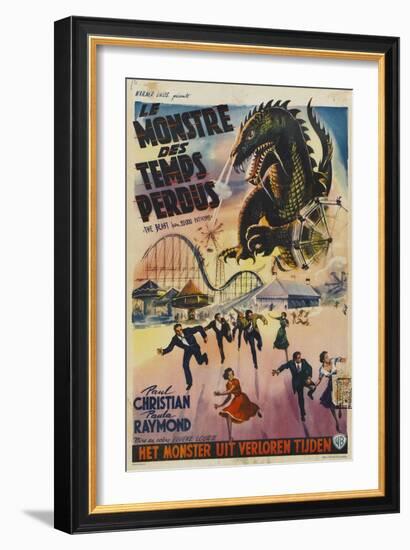 The Beast From 20,000 Fathoms, Belgian Movie Poster, 1953-null-Framed Art Print