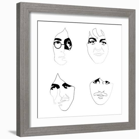 The Beatles Line Drawing-Logan Huxley-Framed Art Print