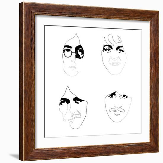 The Beatles Line Drawing-Logan Huxley-Framed Art Print