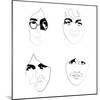 The Beatles Line Drawing-Logan Huxley-Mounted Art Print