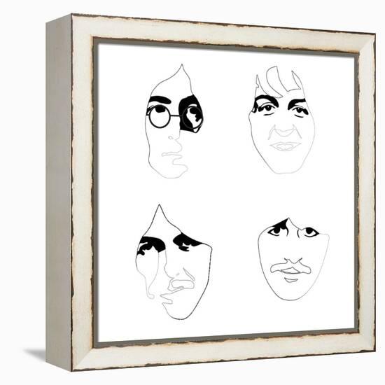 The Beatles Line Drawing-Logan Huxley-Framed Stretched Canvas