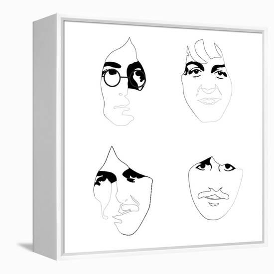 The Beatles Line Drawing-Logan Huxley-Framed Stretched Canvas