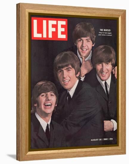 The Beatles, Ringo Starr, George Harrison, Paul Mccartney and John Lennon, August 28, 1964-John Dominis-Framed Premier Image Canvas