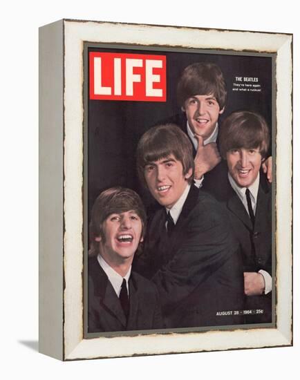 The Beatles, Ringo Starr, George Harrison, Paul Mccartney and John Lennon, August 28, 1964-John Dominis-Framed Premier Image Canvas