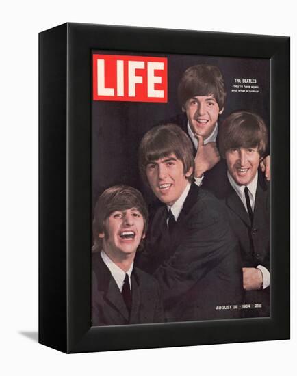 The Beatles, Ringo Starr, George Harrison, Paul Mccartney and John Lennon, August 28, 1964-John Dominis-Framed Premier Image Canvas