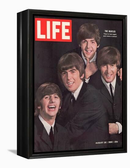 The Beatles, Ringo Starr, George Harrison, Paul Mccartney and John Lennon, August 28, 1964-John Dominis-Framed Premier Image Canvas